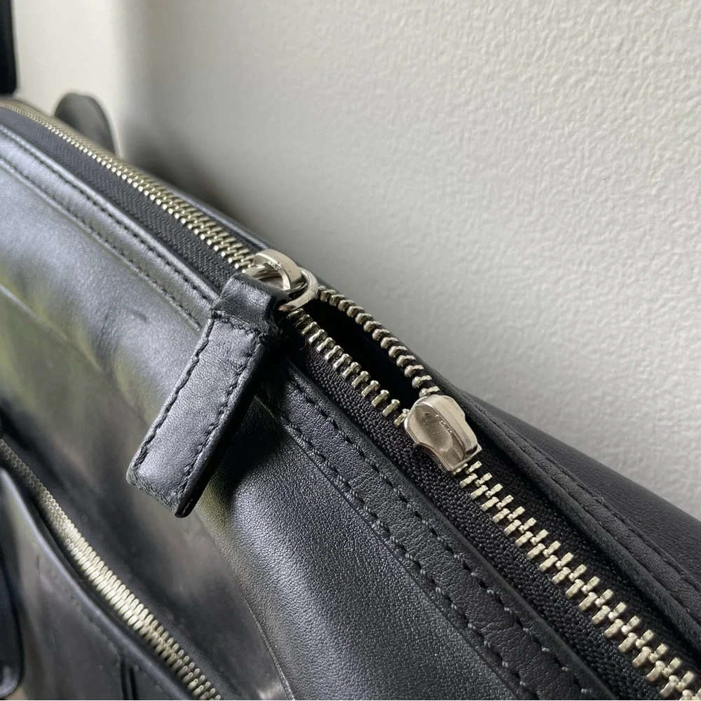 COACH Unisex Bag 70181 HUDSON COMMUTER C Briefcase Shoulder Bag Black Leather